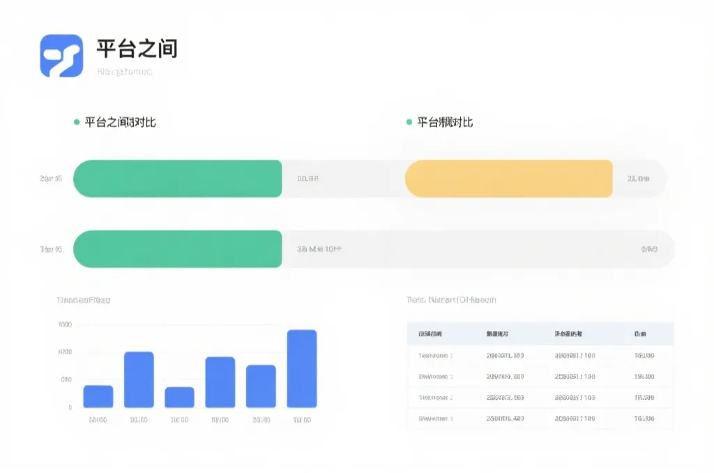 数据图表与平台比较示意图